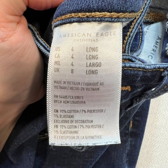 American Eagle Womens Skinny Ankle Jegging Jeans Super Stretch Size 4 Long Blue - Picture 4 of 11
